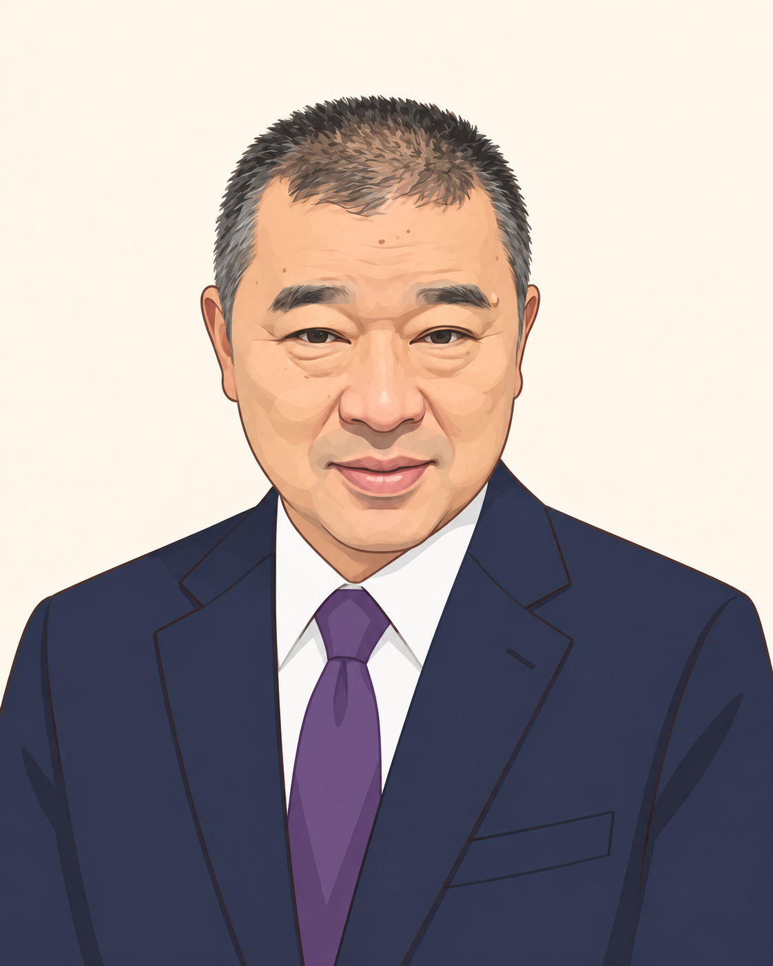 石倉敬一さんのスーツ姿のイラスト